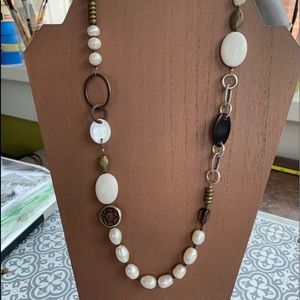 Retired SILPADA Sterling Silver, pearl & copper necklace